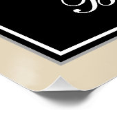 Elegant, zwart, Faux Gold 65th Birthday + naam Poster (Hoek)