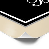 Elegant, zwart, Faux Gold 76th Birthday + naam Perfect Poster (Hoek)