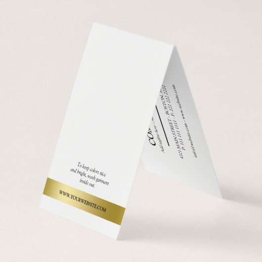 Elegant zwart & Faux Gold Uw Logo Label ophangen Visitekaartje (Achterkant)