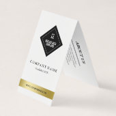 Elegant zwart & Faux Gold Uw Logo Label ophangen Visitekaartje (Voorkant)