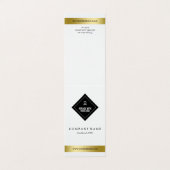 Elegant zwart & Faux Gold Uw Logo Label ophangen Visitekaartje (Buitenkant ongevouwen)
