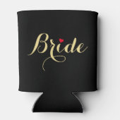 Elegant Zwart Faux Goud Bruid Koelbox Hoesje Blikjeskoeler (Achterkant)