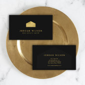 Elegant Zwart Faux Goud Huis Makelaar Visitekaartje