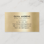 Elegant zwart faux goud rustiek hout modern visitekaartje (Achterkant)