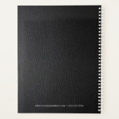 Elegant Zwart Faux Leather Look Rood Tekst Planner (Achterkant)