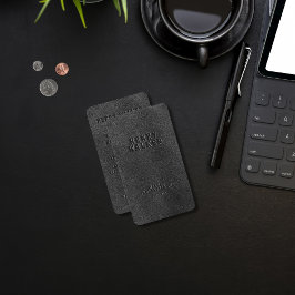 Elegant Zwart Faux Vegan Leather Visitekaartje
