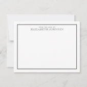 Elegant zwart, formeel script notitiekaartje (Voorkant)