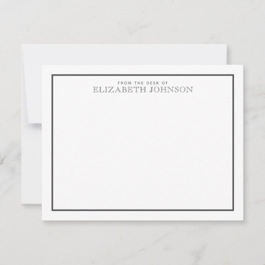 Elegant zwart, formeel script notitiekaartje (Voorkant)