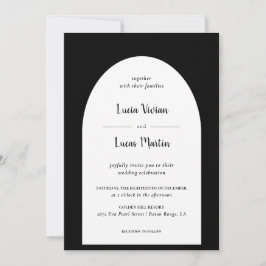 Elegant  Zwart Formele Bruiloft Kaart