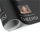 Elegant zwart fotoscript naam cadeaupapier (Rol Hoek)