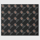 Elegant zwart fotoscript naam vrolijk kerstfeest cadeaupapier (Vlak)