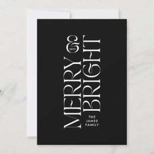 Elegant zwart gebladerte moderne minimale typograf feestdagenkaart