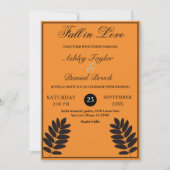 Elegant zwart gebrand Sinaasappel rustieke herfst  Kaart (Voorkant)