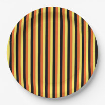 Elegant Zwart & Geel Gestreepte Moderne Retro