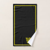 Elegant zwart & geel monogram  bad handdoek (Handdoek)