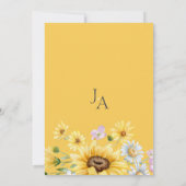 Elegant Zwart Geel Zonnebloemen Bloemen Bloemen Br Kaart (Achterkant)