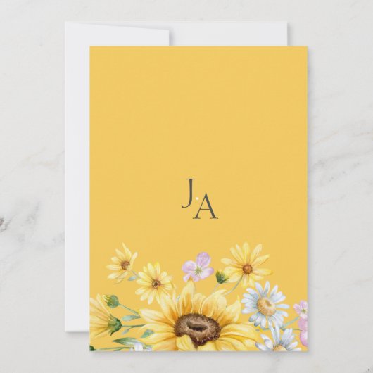 Elegant Zwart Geel Zonnebloemen Bloemen Bloemen Br Kaart (Achterkant)