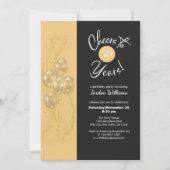 Elegant zwart gejuich voor 50 jaar verjaardagsfees kaart (Voorkant)