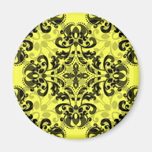Elegant zwart-gele vocht magneet