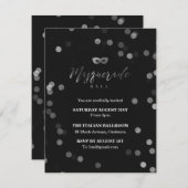 Elegant zwart gemaskerd balfeest kaart (Voorkant / Achterkant)