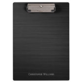 Elegant zwart geperforeerd metaal gepersonaliseerd klembord (Voorkant)