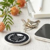 Elegant Zwart Gepersonaliseerde Naam Afstuderen Em Sleutelhanger (Zijkant)