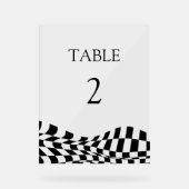 Elegant zwart geruit patroon Trouwtafel No Acryl Bord (Voorkant)