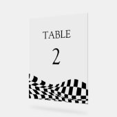 Elegant zwart geruit patroon Trouwtafel No Acryl Bord (Hoek)