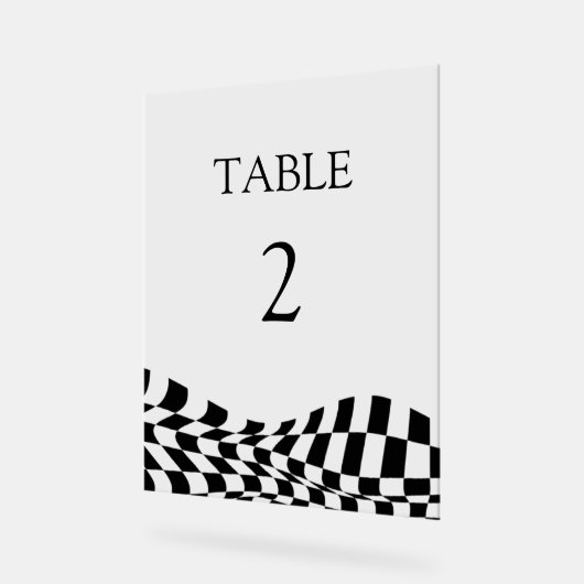 Elegant zwart geruit patroon Trouwtafel No Acryl Bord (Hoek)