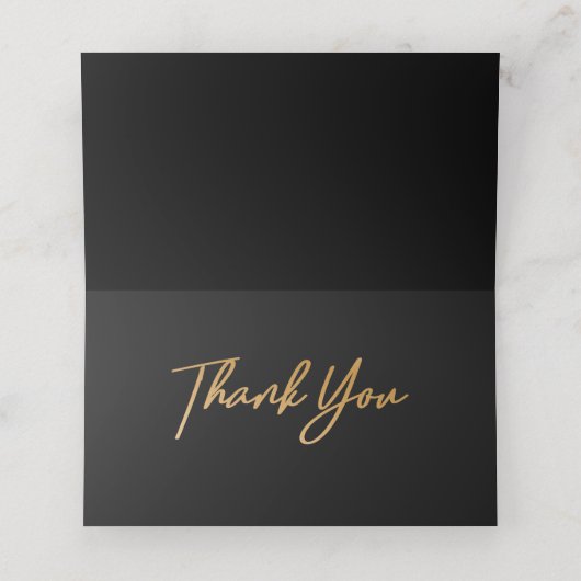 Elegant zwart glanzend liefdeshart bruiloft zwart plaatskaartje (Binnenkant ongevouwen)