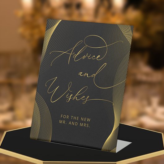Elegant zwart & Gold Advice en wenst Reclamebord Met Voetstuk