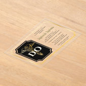 Elegant zwart | Gold Doctor DO afstudeerfeest Acryl Uitnodigingen (Laagn)