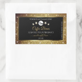 Elegant zwart Gold Glitter-etiket met Logo Rechthoekige Sticker (Tas)