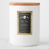 Elegant zwart Gold Glitter-etiket met Logo Voedselcontainer Etiket (Voorkant)