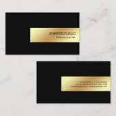 Elegant zwart Gold modern, eenvoudig design Visitekaartje (Voorkant / Achterkant)