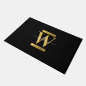 Elegant zwart & Gold Monogram modern script Deurmat (Schuin)