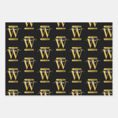 Elegant zwart & Gold Monogram modern script Inpakpapier Vel (Voorkant)