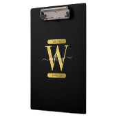 Elegant zwart & Gold Monogram modern script Klembord (Links)