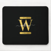 Elegant zwart & Gold Monogram modern script Muismat (Voorkant)