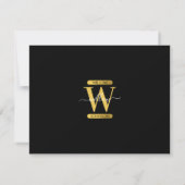 Elegant zwart & Gold Monogram modern script Notitiekaartje (Achterkant)