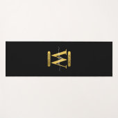 Elegant zwart & Gold Monogram modern script Yogamat (Voorkant (horizontaal))