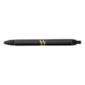Elegant zwart & Gold Monogram modern script Zwarte Inkt Pen (Voorkant)