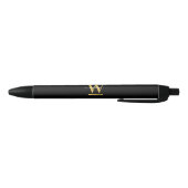 Elegant zwart & Gold Monogram modern script Zwarte Inkt Pen (Bodem)