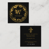 Elegant zwart & Gold Rustic  verhit Vierkante Visitekaartje (Voorkant / Achterkant)