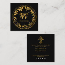 Elegant zwart & Gold Rustic verhit Vierkante Visitekaartje