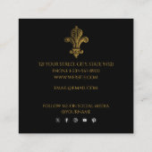 Elegant zwart & Gold Rustic verhit Vierkante Visitekaartje (Achterkant)