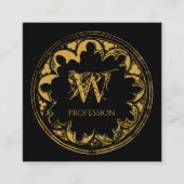 Elegant zwart & Gold Rustic verhit Vierkante Visitekaartje (Voorkant)