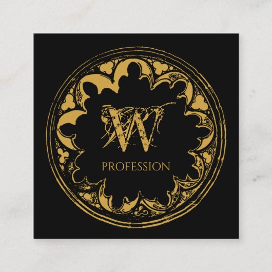 Elegant zwart & Gold Rustic  verhit Vierkante Visitekaartje (Voorkant)