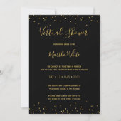 Elegant zwart Gold Simple Virtual Vrijgezellenfees Kaart (Voorkant)