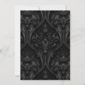 Elegant Zwart Gothic Damask Moody Handfasting Kaart (Achterkant)